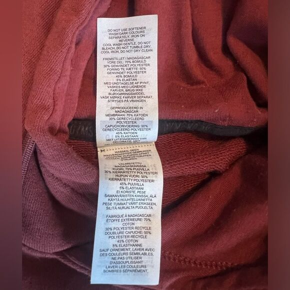 Gymshark Womens Graphics Fraction Hoodie Sweatshirt Front Pocket Maroon Size L - Picture 9 of 13